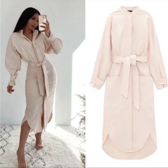 NWOT structured cream dress - Picture 2 of 15